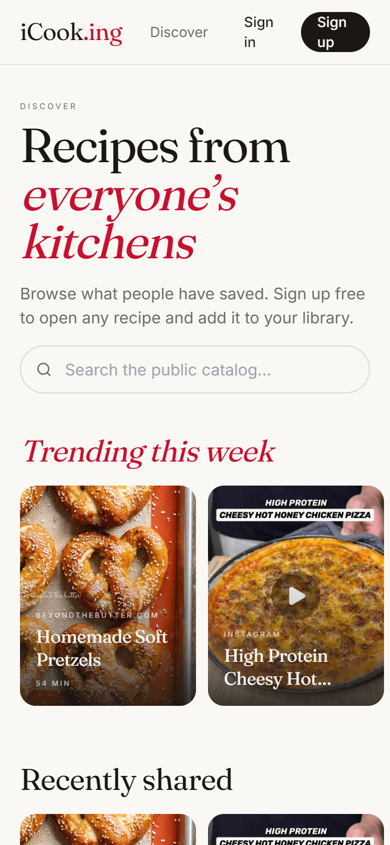 Discover on mobile