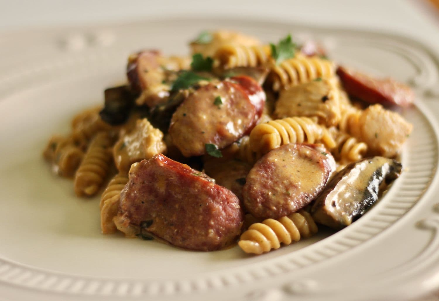 One-Pot Cajun Chicken and Sausage Alfredo Pasta