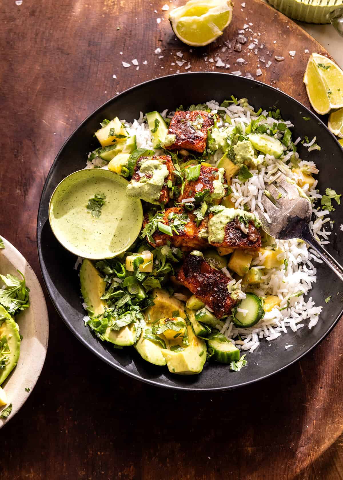 Chipotle Teriyaki Pineapple Salmon Bowl