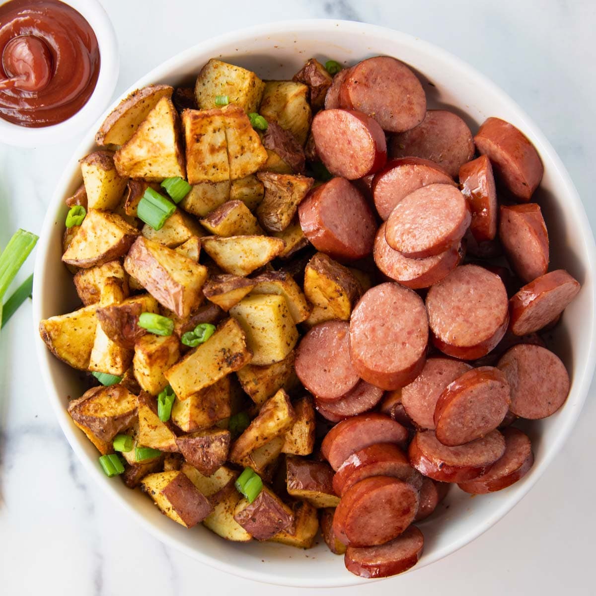 Air Fryer Smoked Sausage and Potatoes
