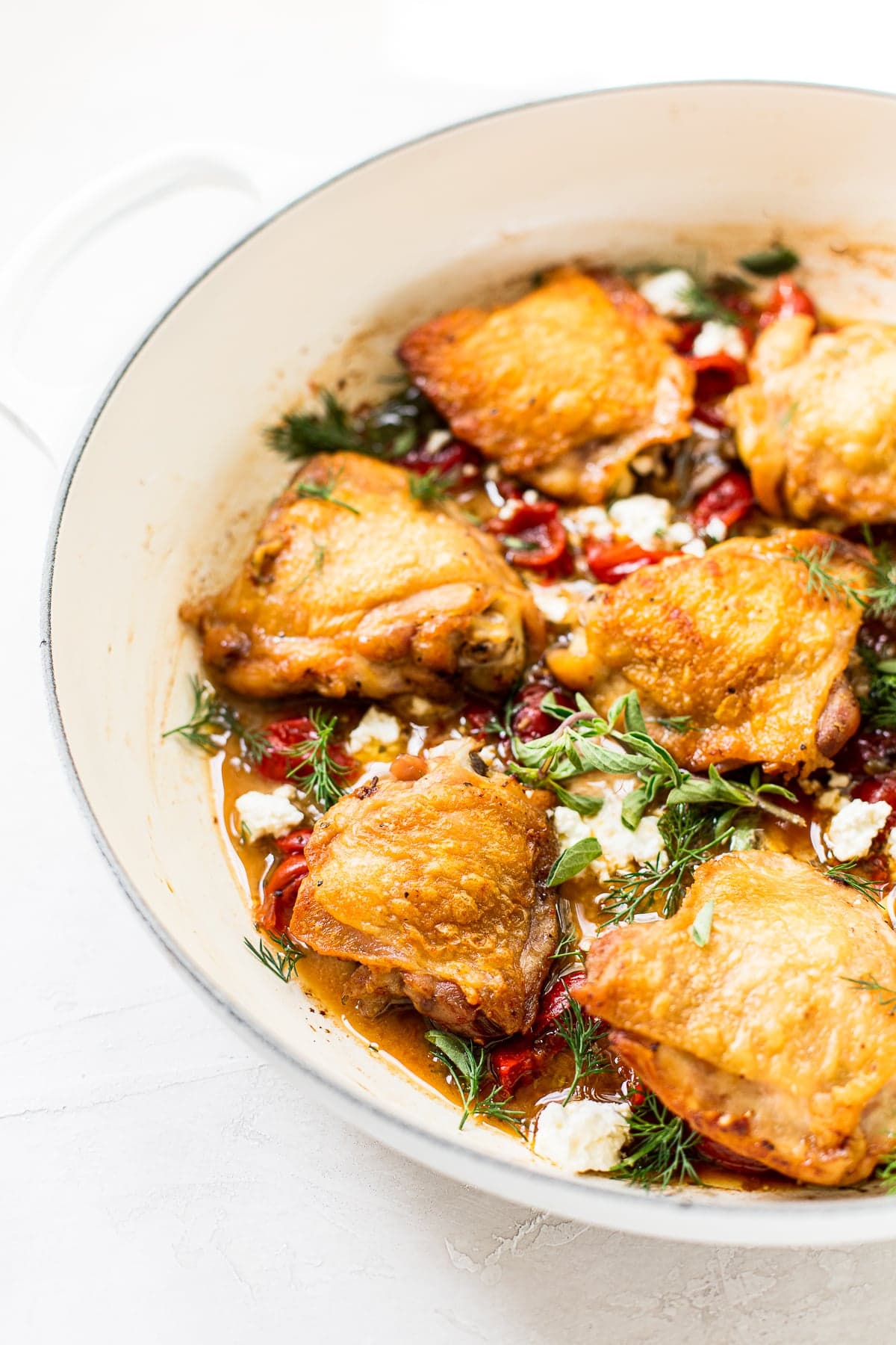 25 Mediterranean Diet Dinners: Greek Chicken Thighs with Feta Cheese