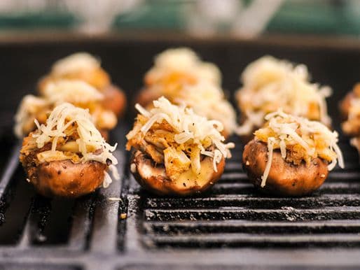Grilled Crab- and Fontina-Stuffed Mushrooms Recipe