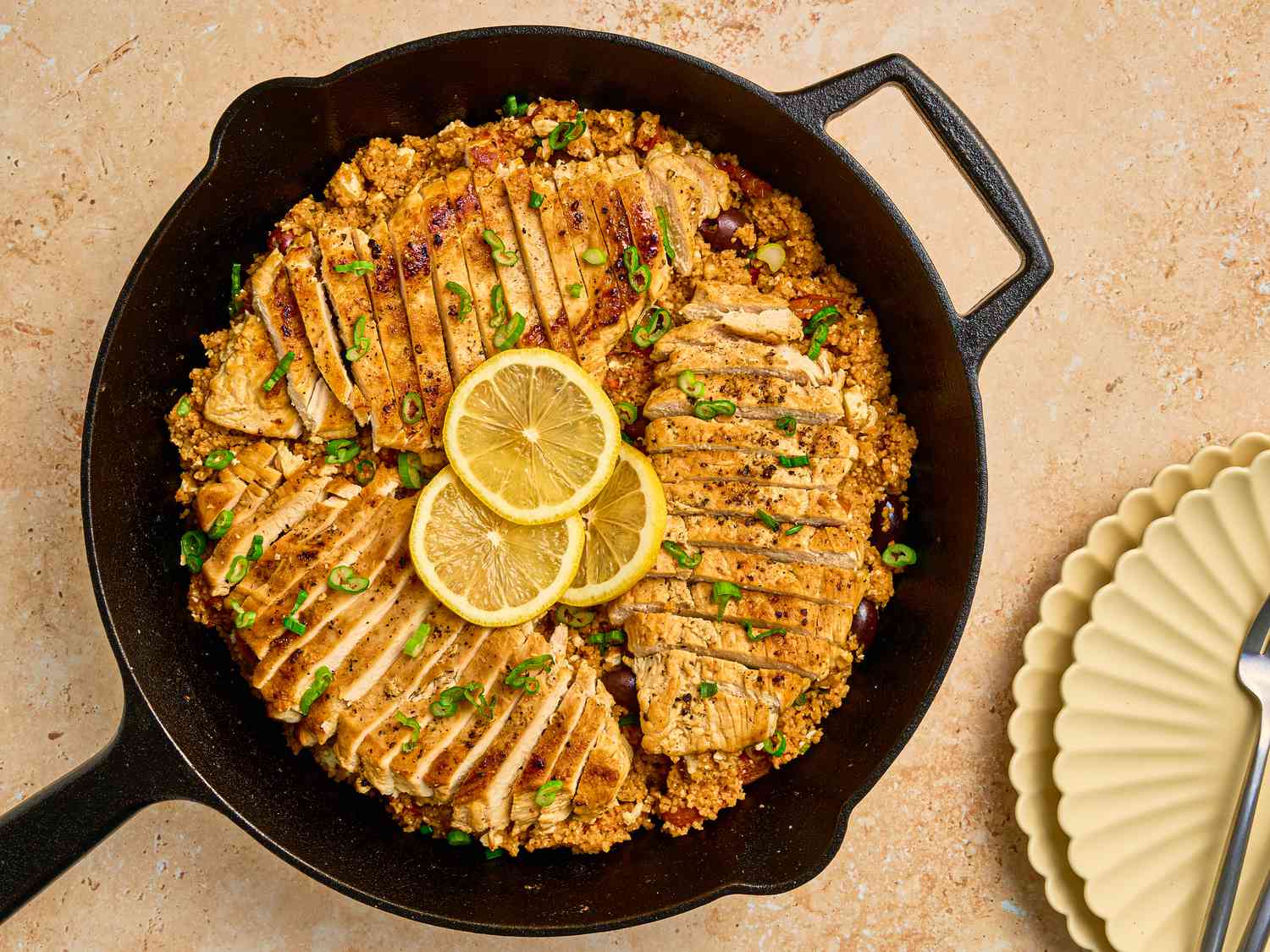 Chicken With Warm Bulgur Pilaf and Tomatoes