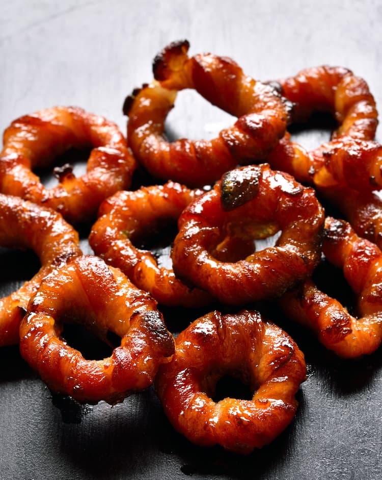Crispy Bacon Wrapped Onion Rings