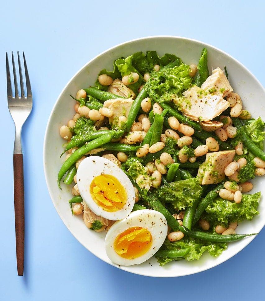 White Bean and Tuna Salad with Basil Vinaigrette