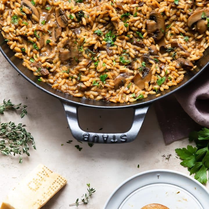 Dried and Fresh Mushrooms Risotto