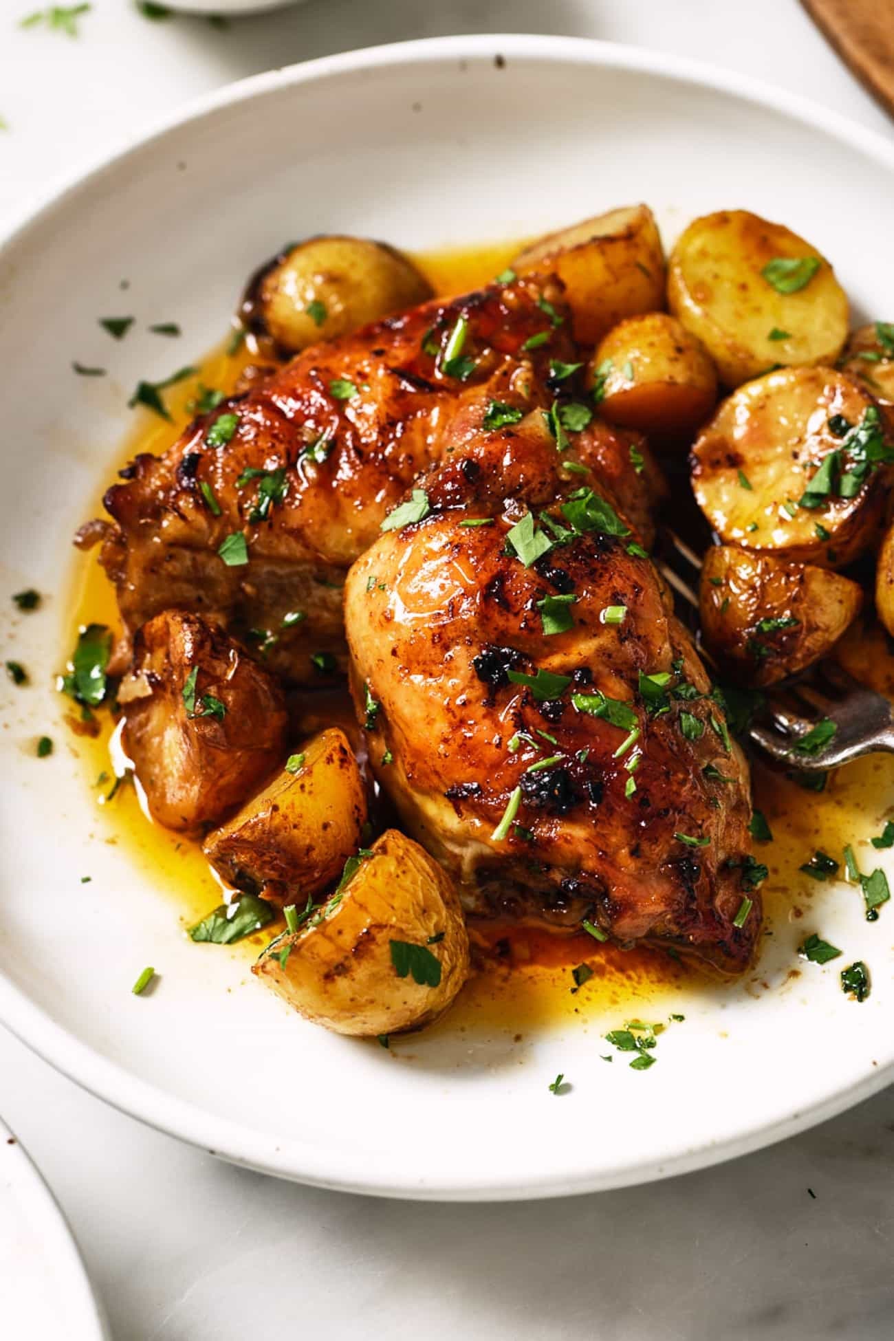 Baked Chicken Thighs with Baby Potatoes