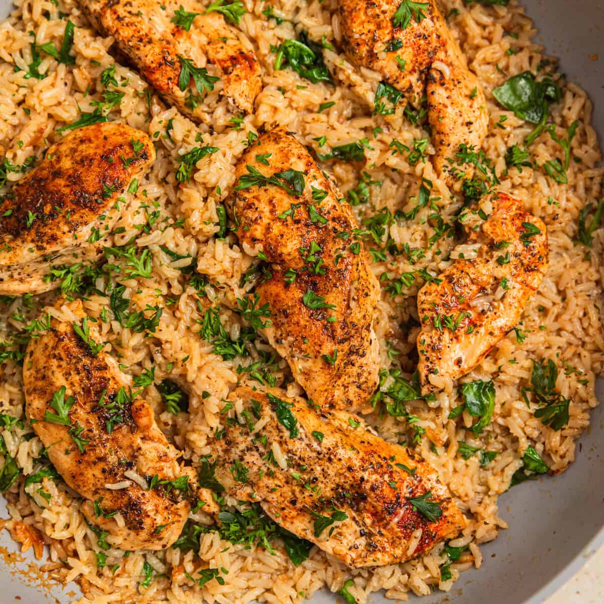 One Pan Chicken and Rice Dinner