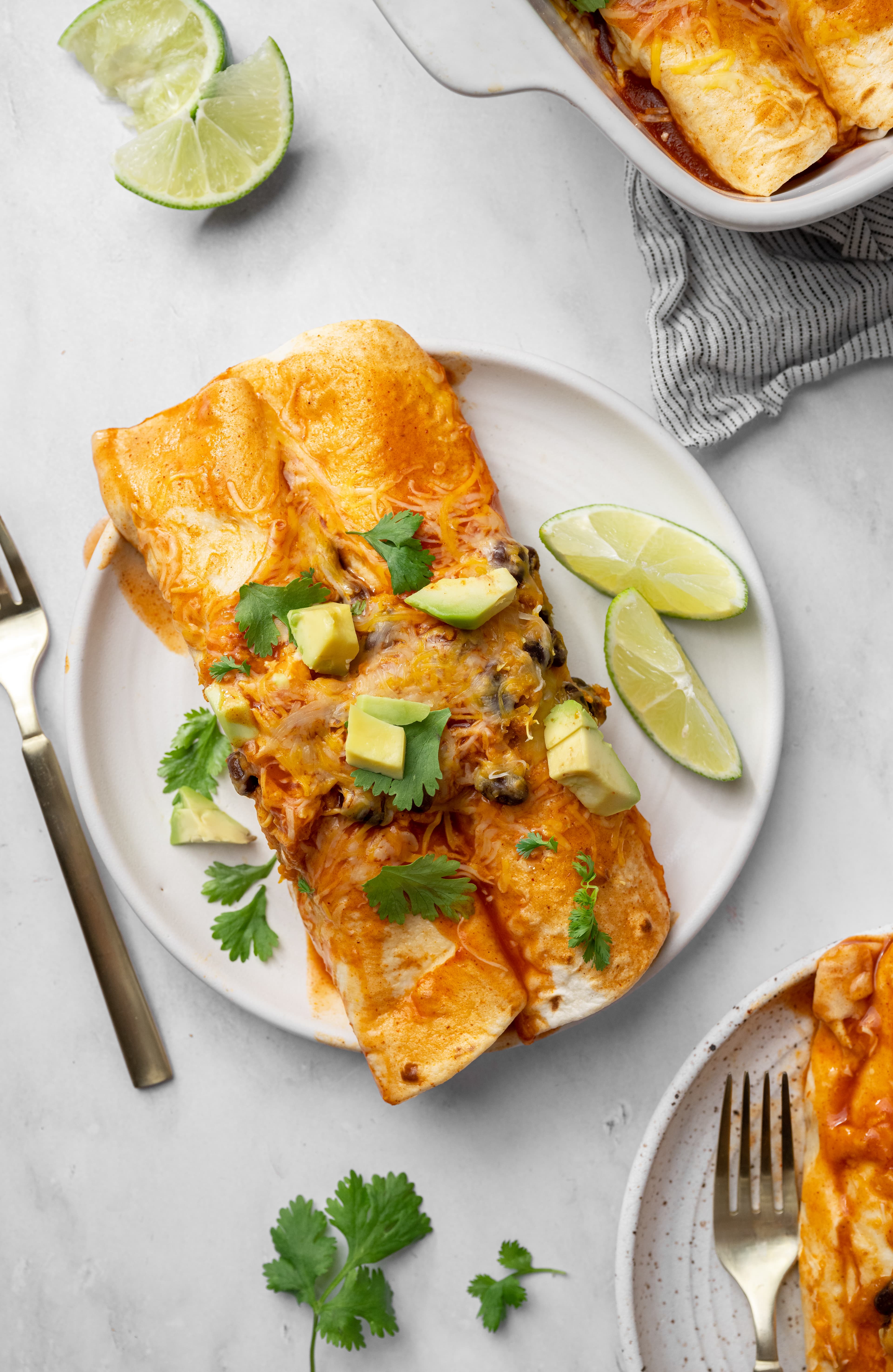 black bean & sweet potato enchiladas