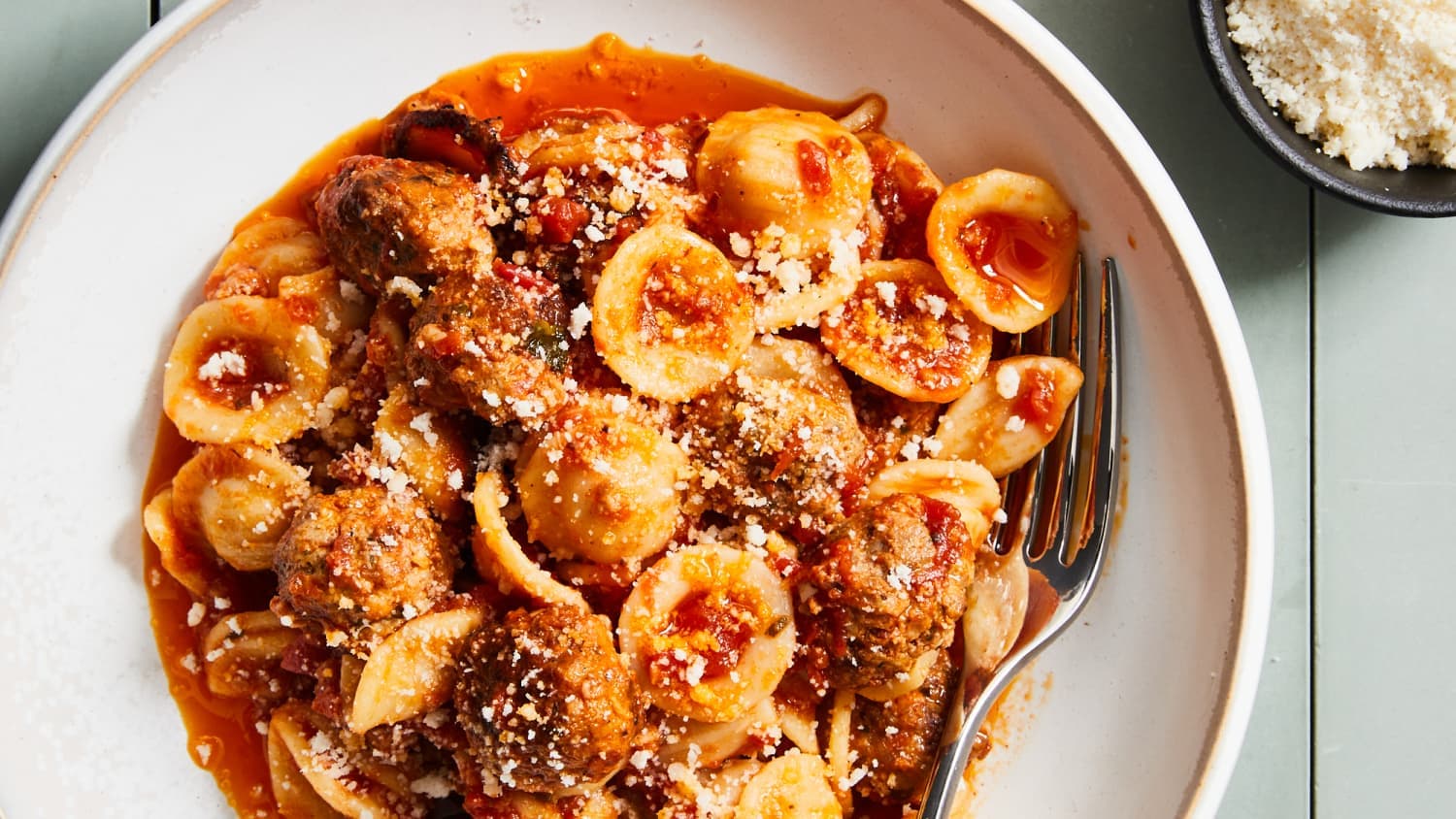 Orecchiette with Mini Meatballs