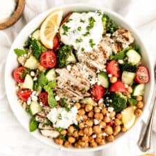 Greek chicken bowls