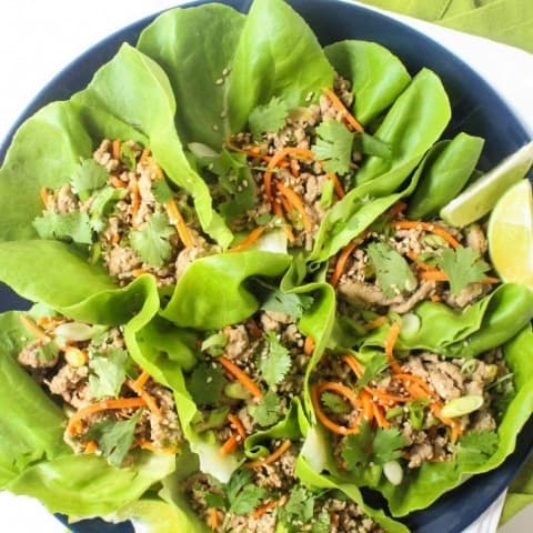 15-Minute Ground Turkey Lettuce Wraps with Sesame & Ginger