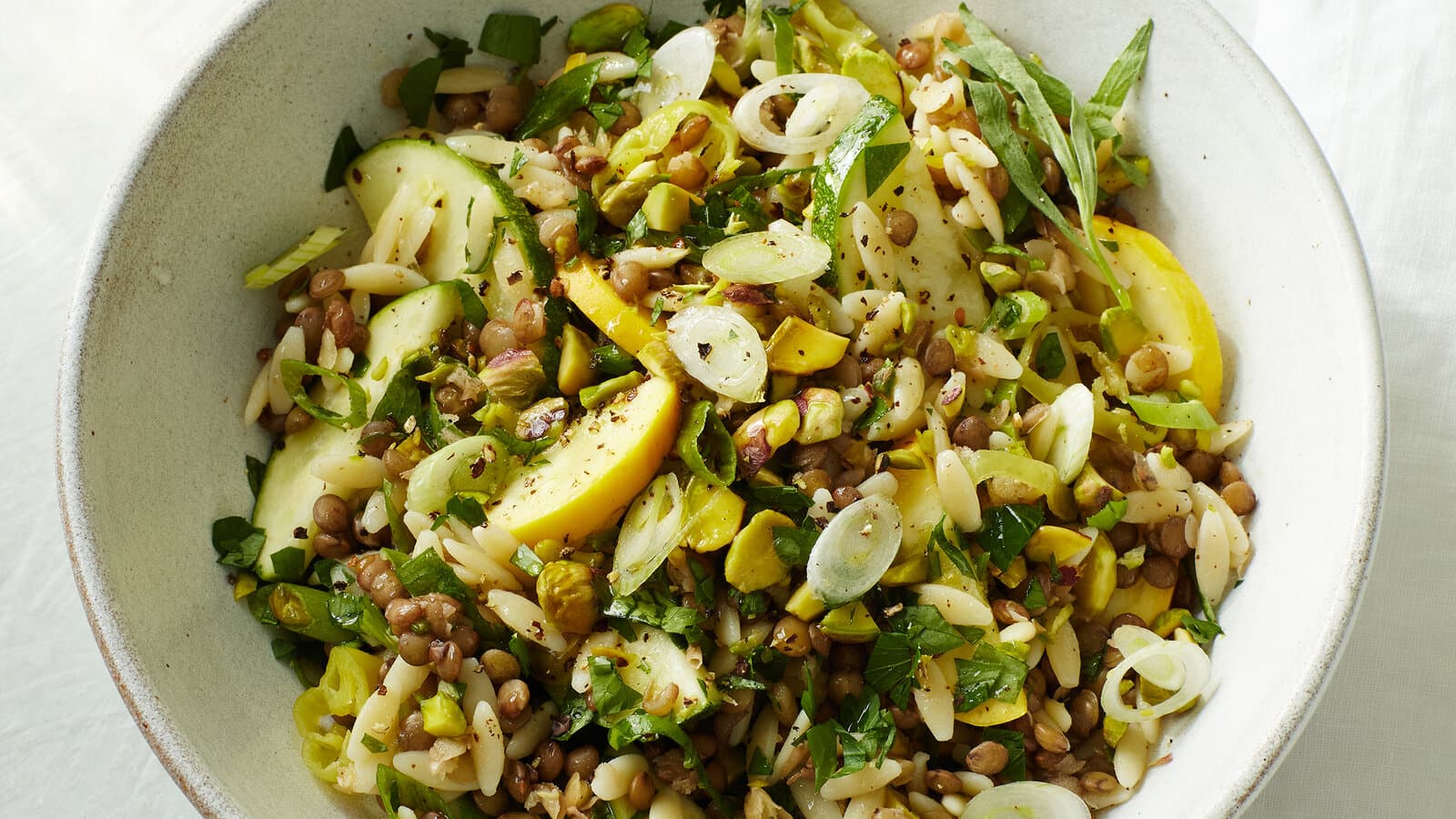 Orzo Salad With Lentils and Zucchini
