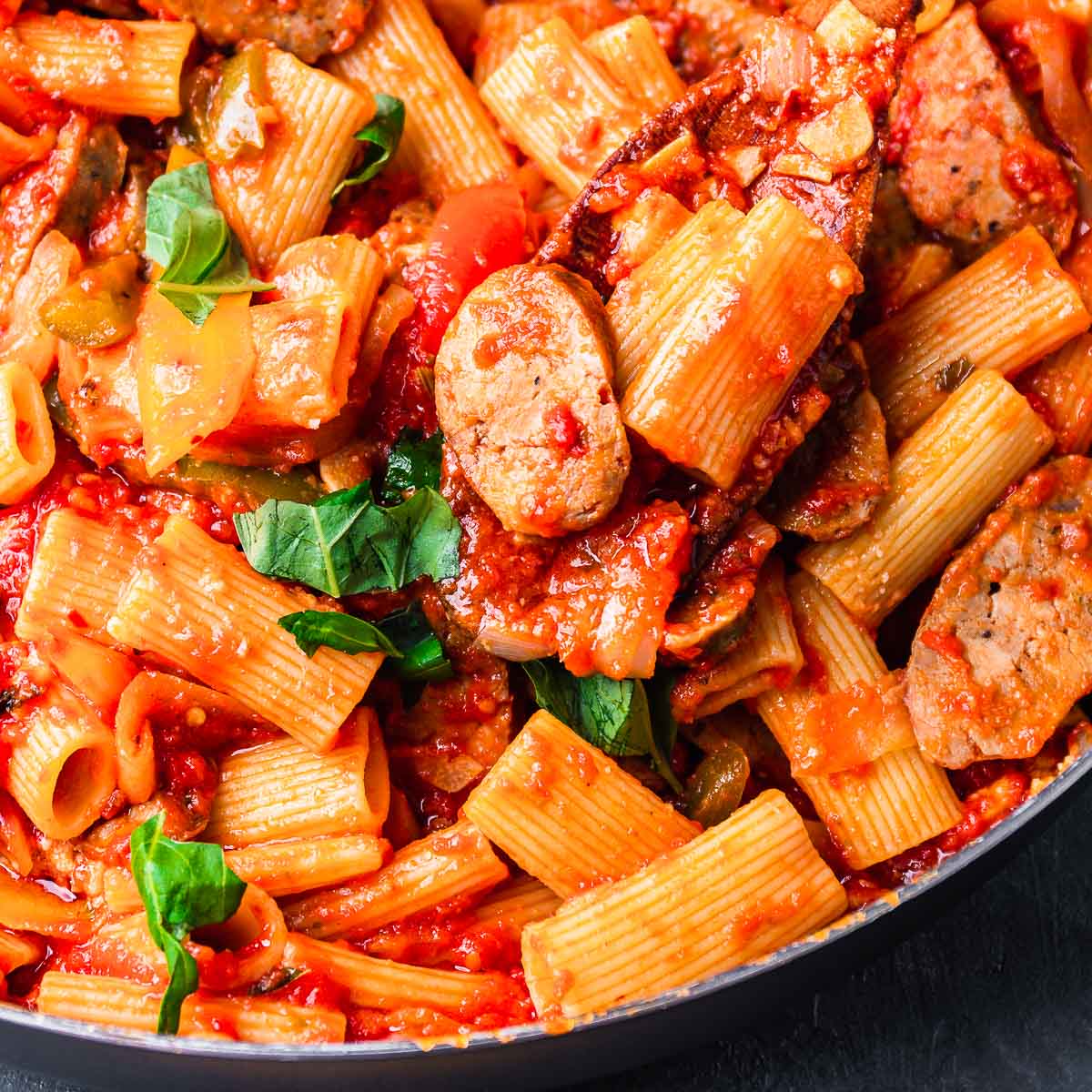 Sausage and Peppers Rigatoni