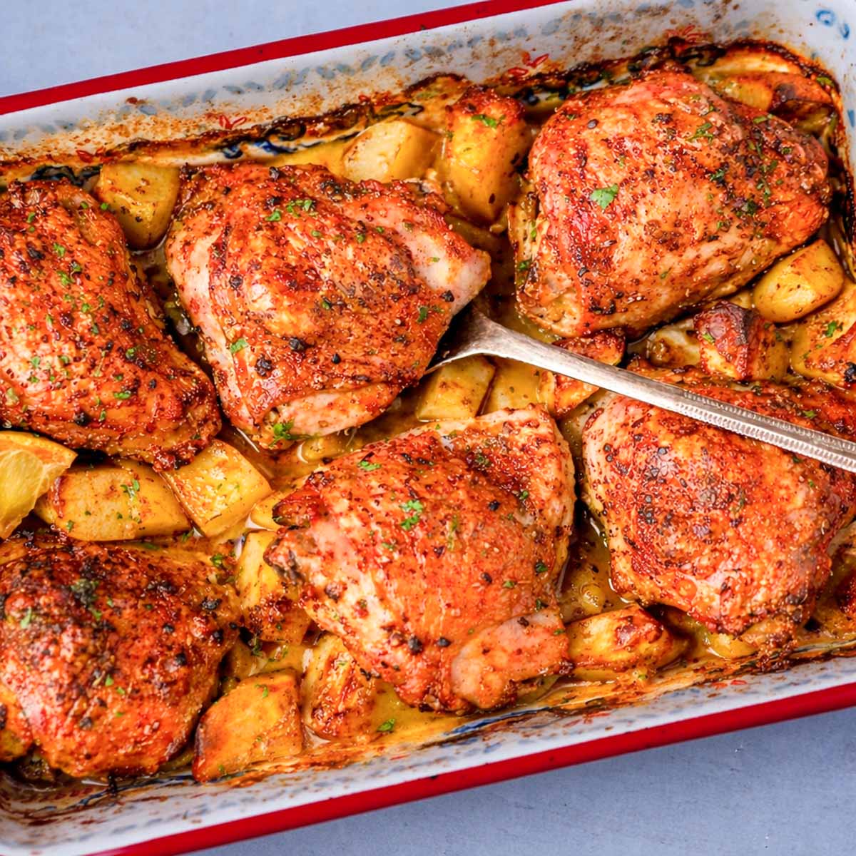 Roasted Chicken Thighs and Potatoes