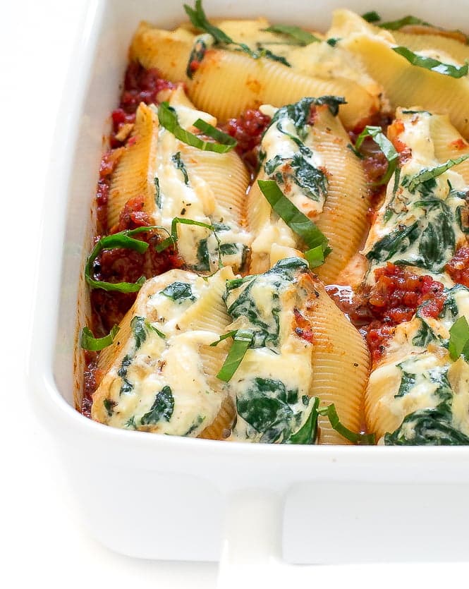 Spinach and Ricotta Stuffed Shells