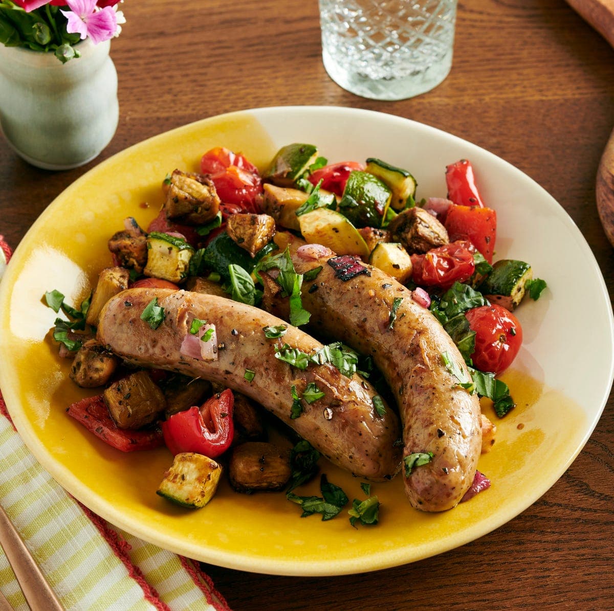 Sheet Pan Sausage and Summer Vegetables