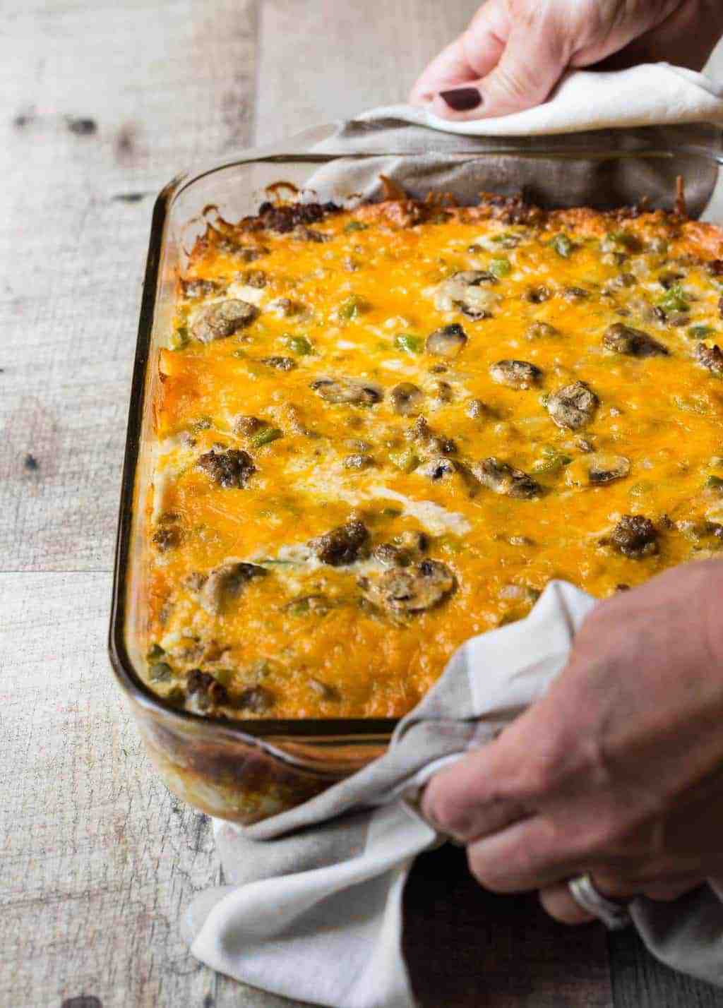 Overnight Breakfast Casserole with Sausage