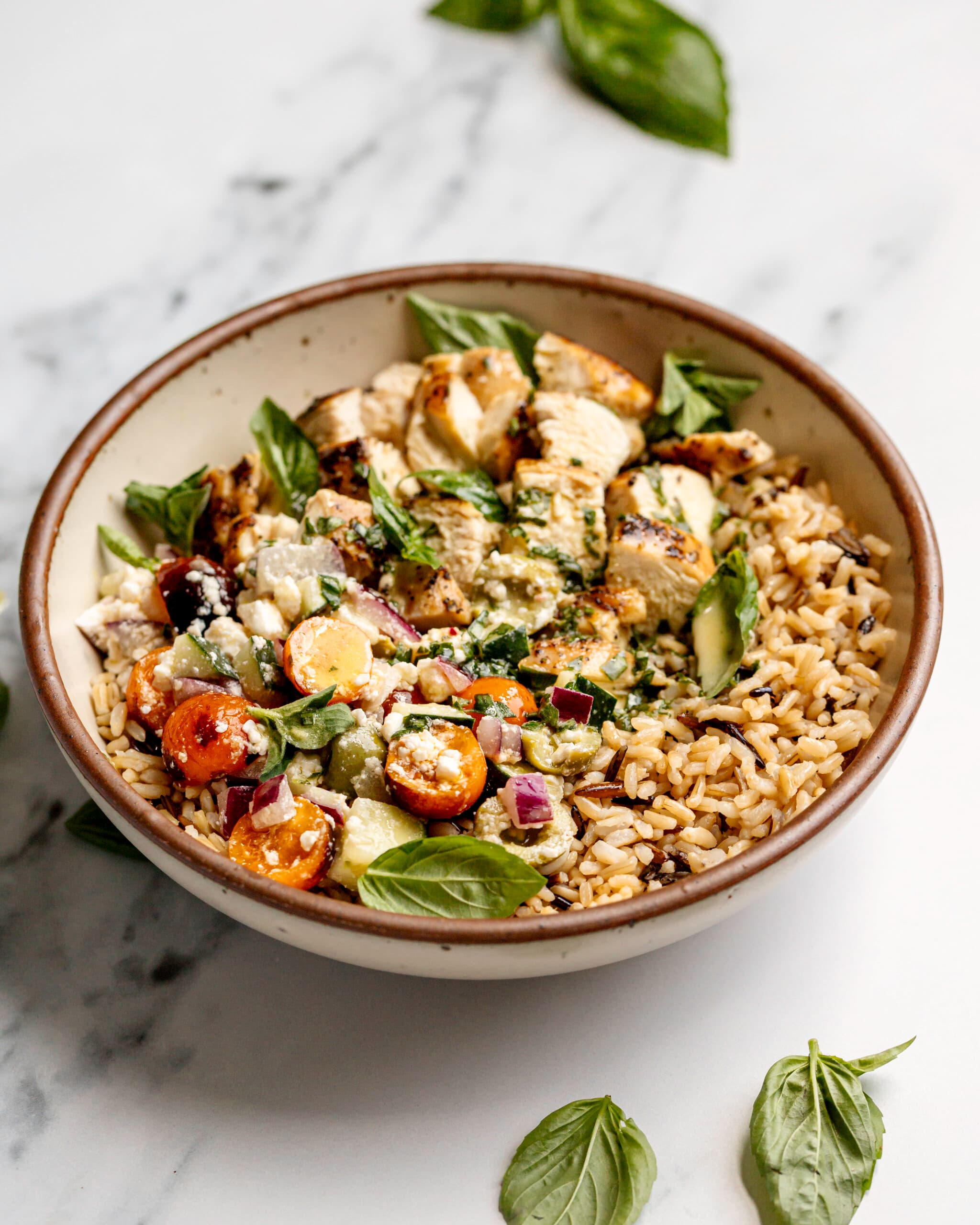 Easy Greek Chicken Rice Bowl Recipe for Two