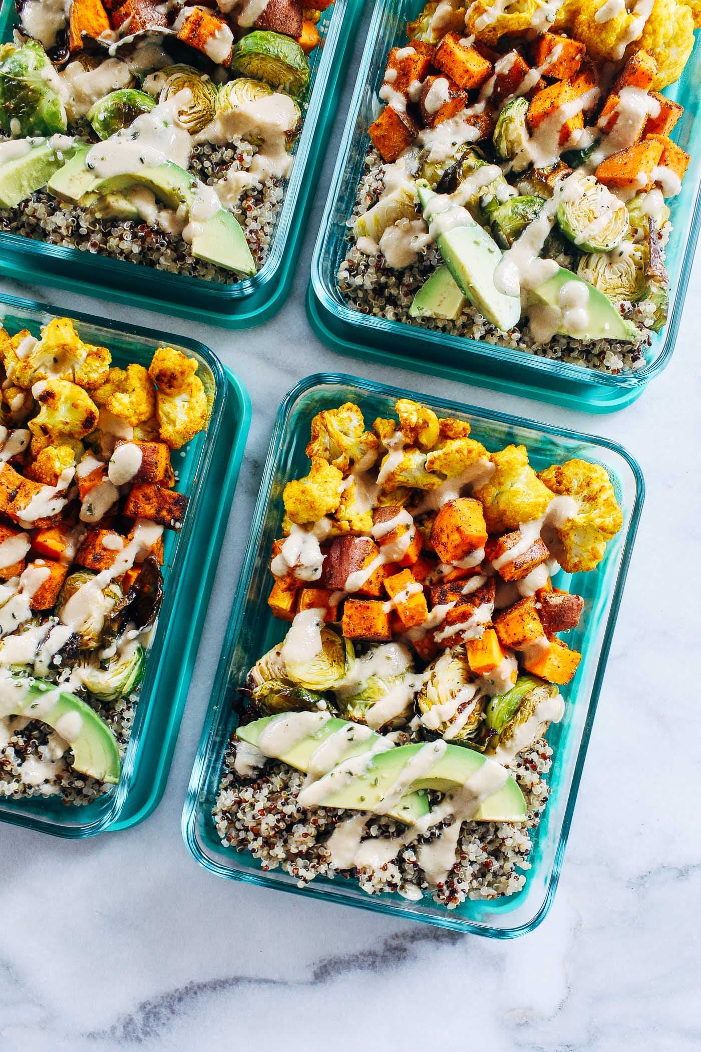 Roasted Vegetable Quinoa Meal Prep Bowls