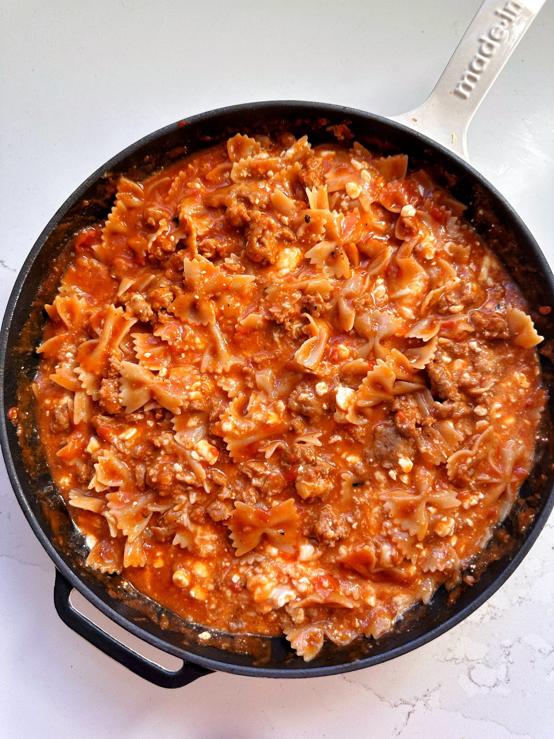 One-Pot Skillet Cottage Cheese Lasagna