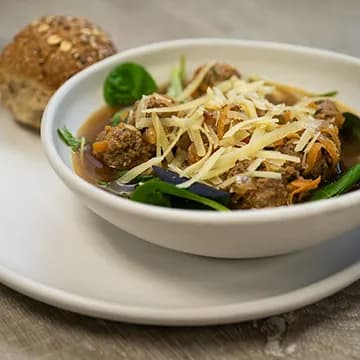 Poached mini meatballs
