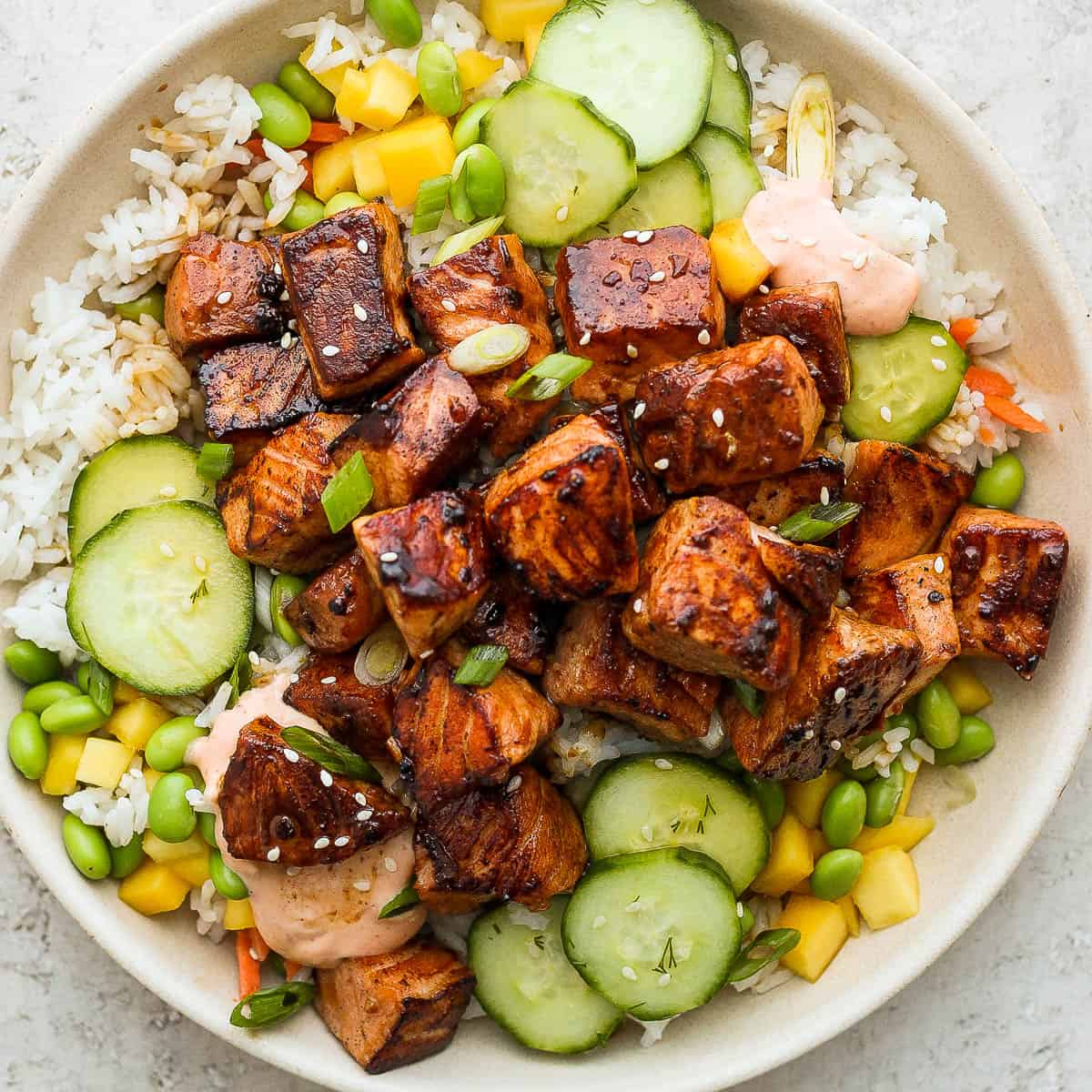 Salmon Rice Bowl with Soy Ginger Sauce