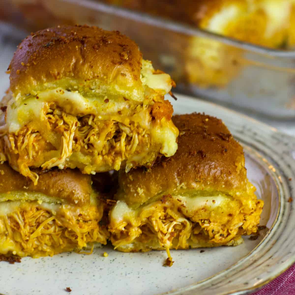 Shredded Chicken Parmesan Sliders