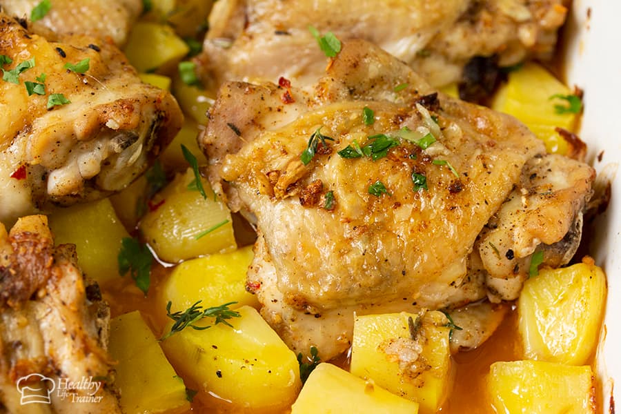 One Pan Chicken Thighs And Potatoes