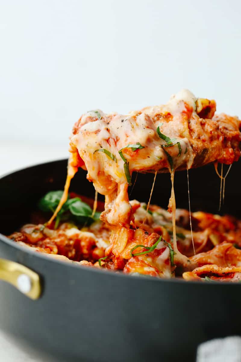 The BEST Skillet Lasagna