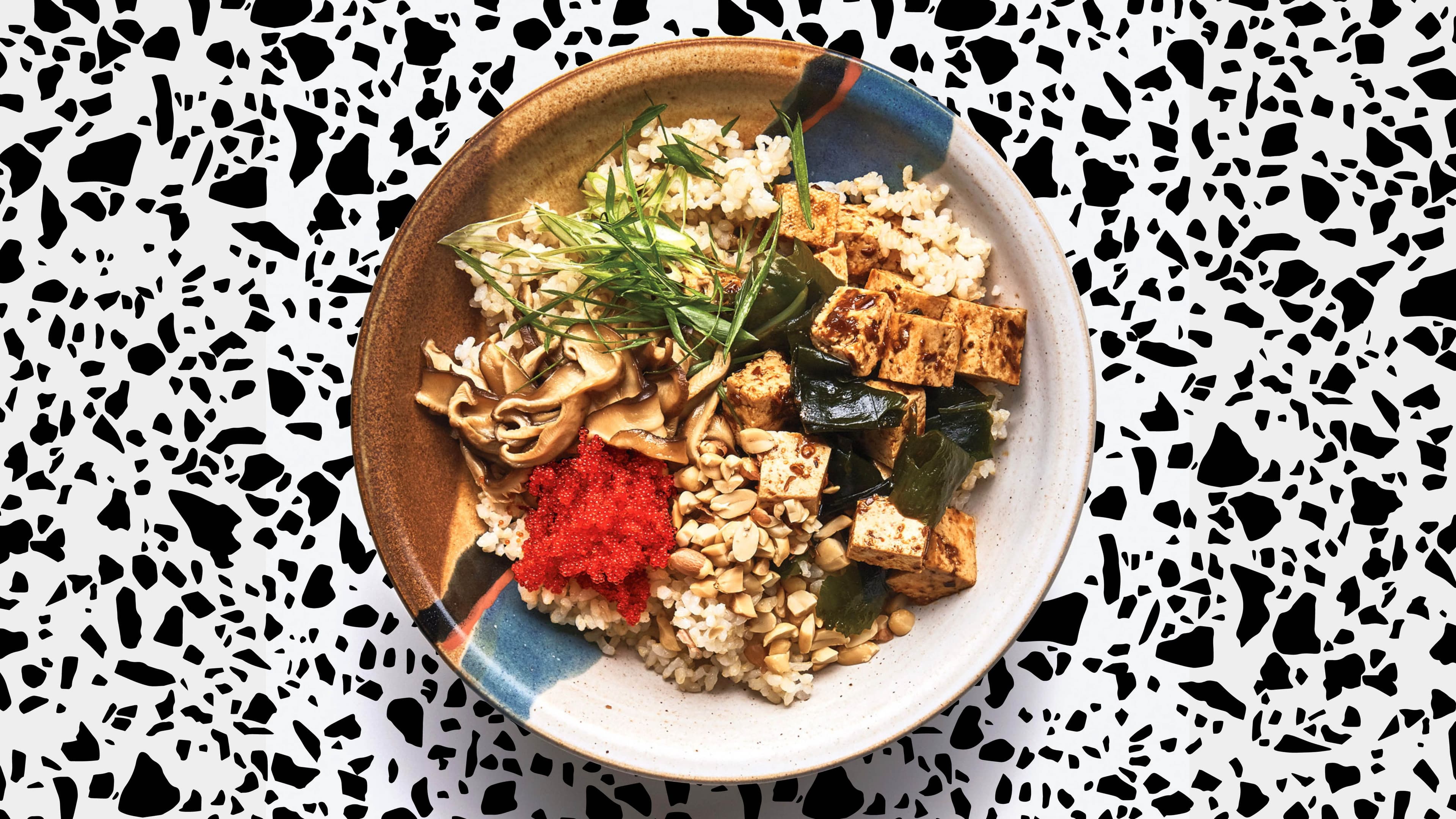 Spicy Tofu with Pickled Shiitake Mushrooms
