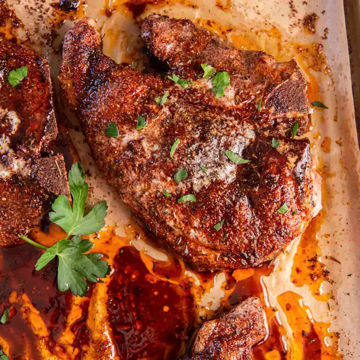 Oven Baked Bone-In Pork Chops