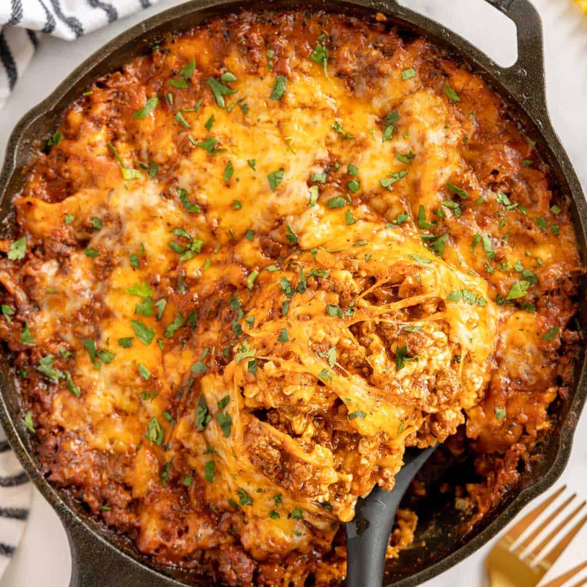 Easy One Skillet Lasagna