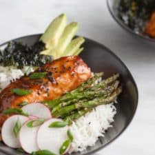 Soy Glazed Salmon Rice Bowl