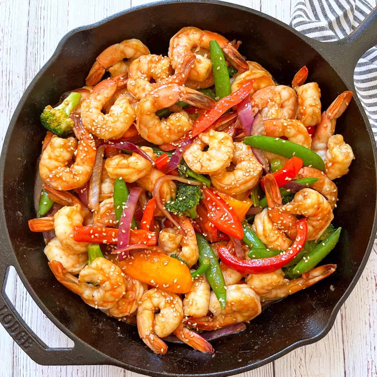 Shrimp Stir Fry with Honey Sriracha Sauce