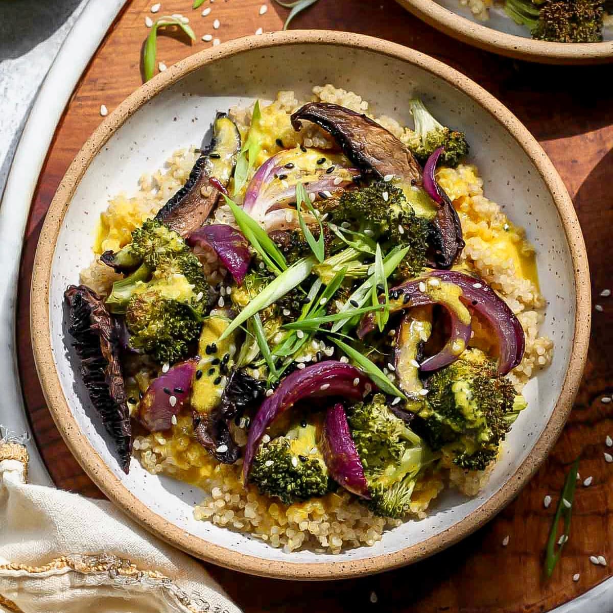 Roasted Veggie Quinoa Bowls (Vegan)