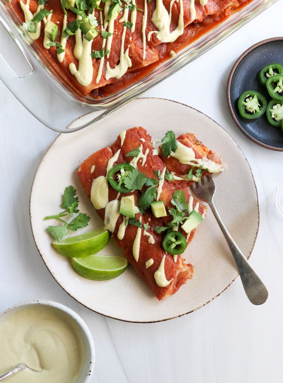 Sweet Potato Black Bean Enchiladas