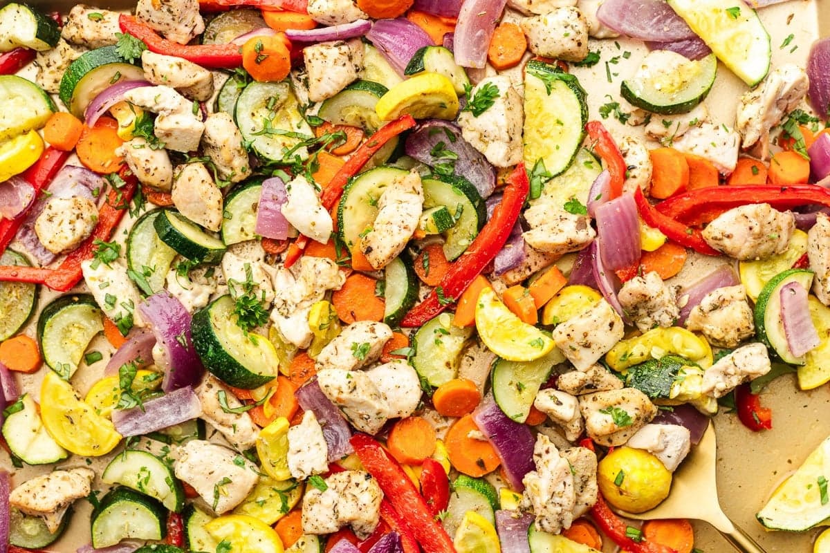 Sheet Pan Chicken and Rainbow Vegetables