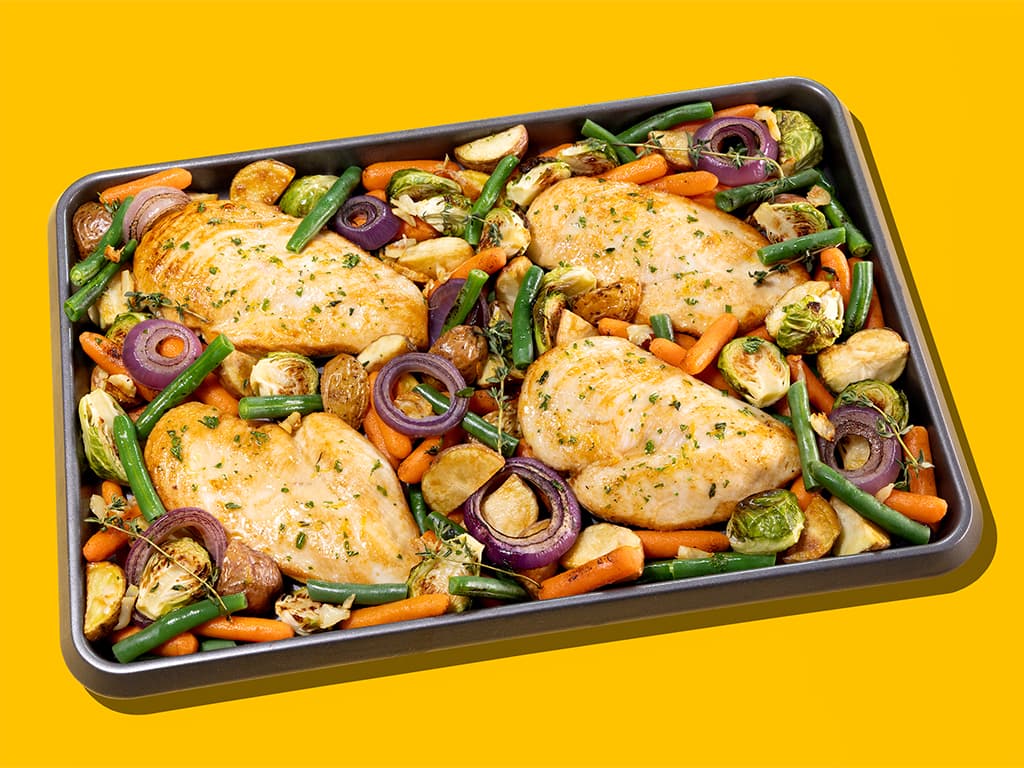 Sheet Pan Roasted Chicken And Vegetables