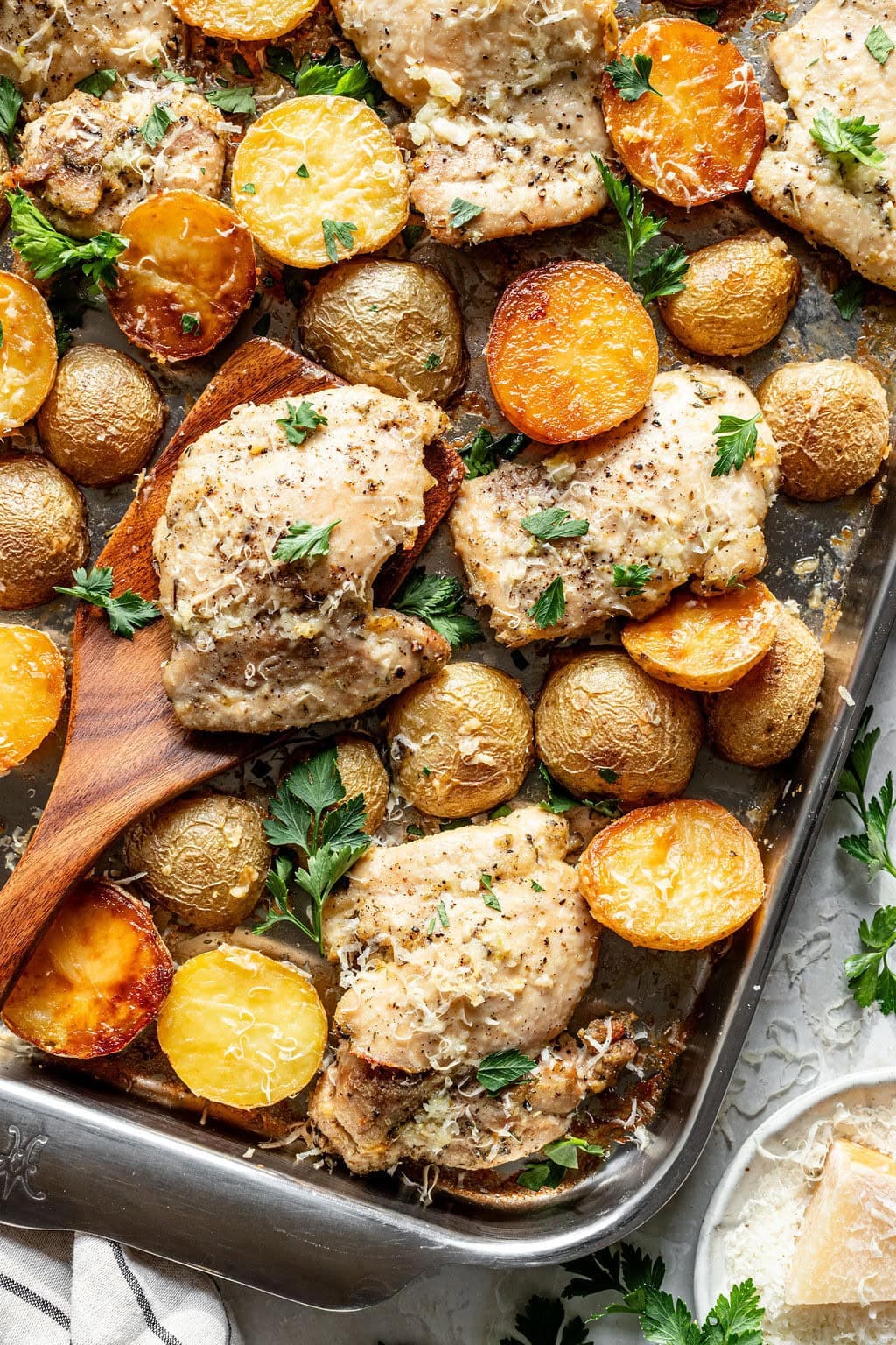 Sheet Pan Chicken Thighs and Baby Potatoes